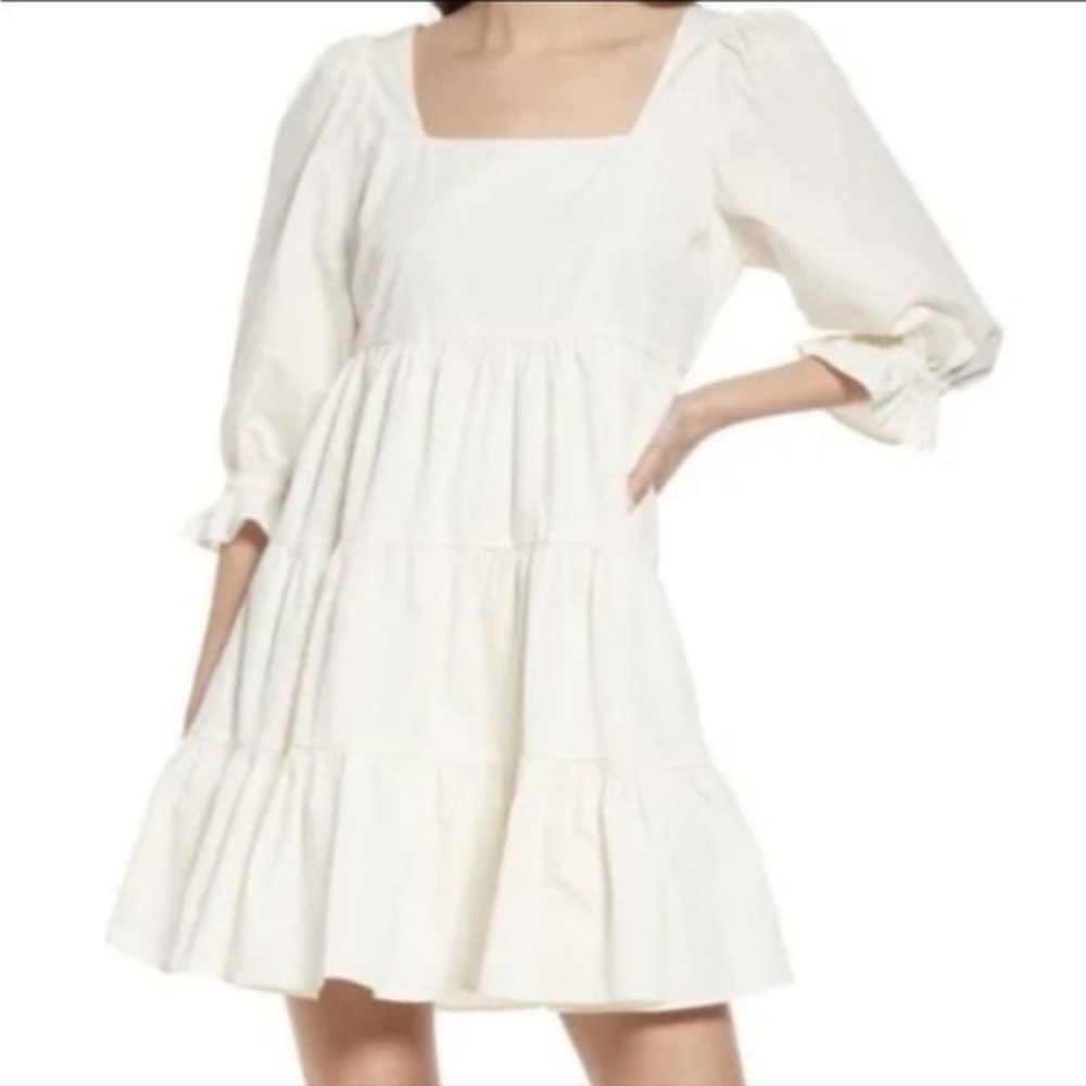 NWT‎ Madewell Poplin Lizzie Tiered Babydoll Dress Size 10